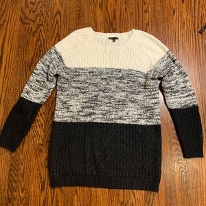 Dynamite Cableknit Grey Colourblock Sweater
